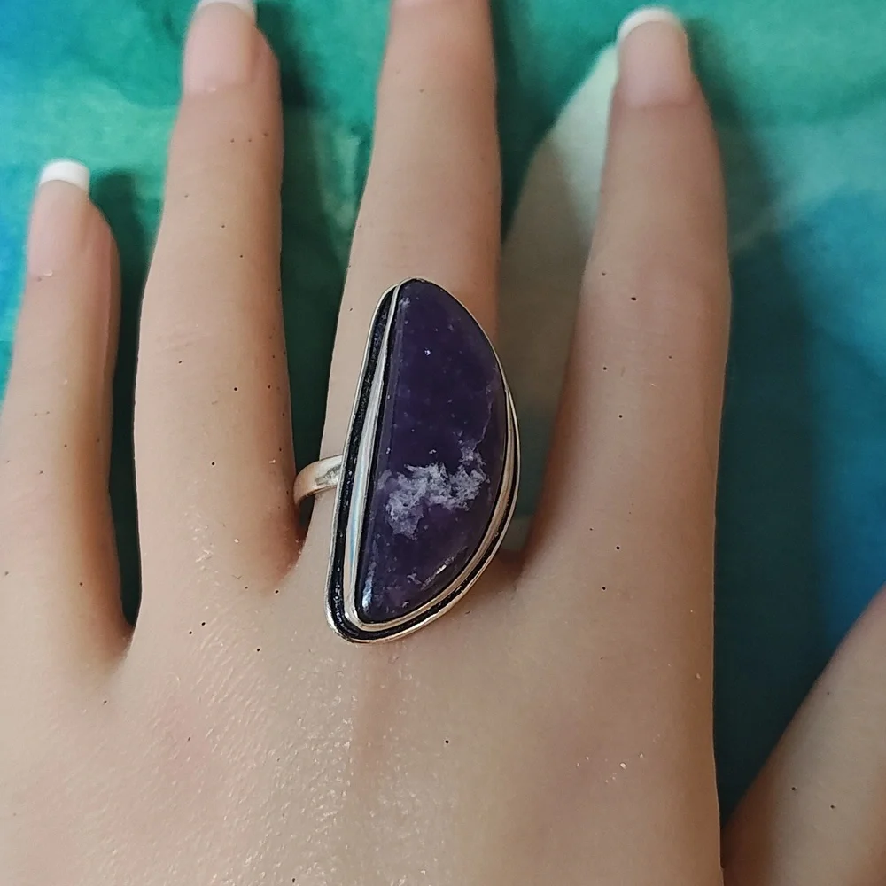 Lepidolite Gemstone Ring - Size 9 - Picture 8 of 8